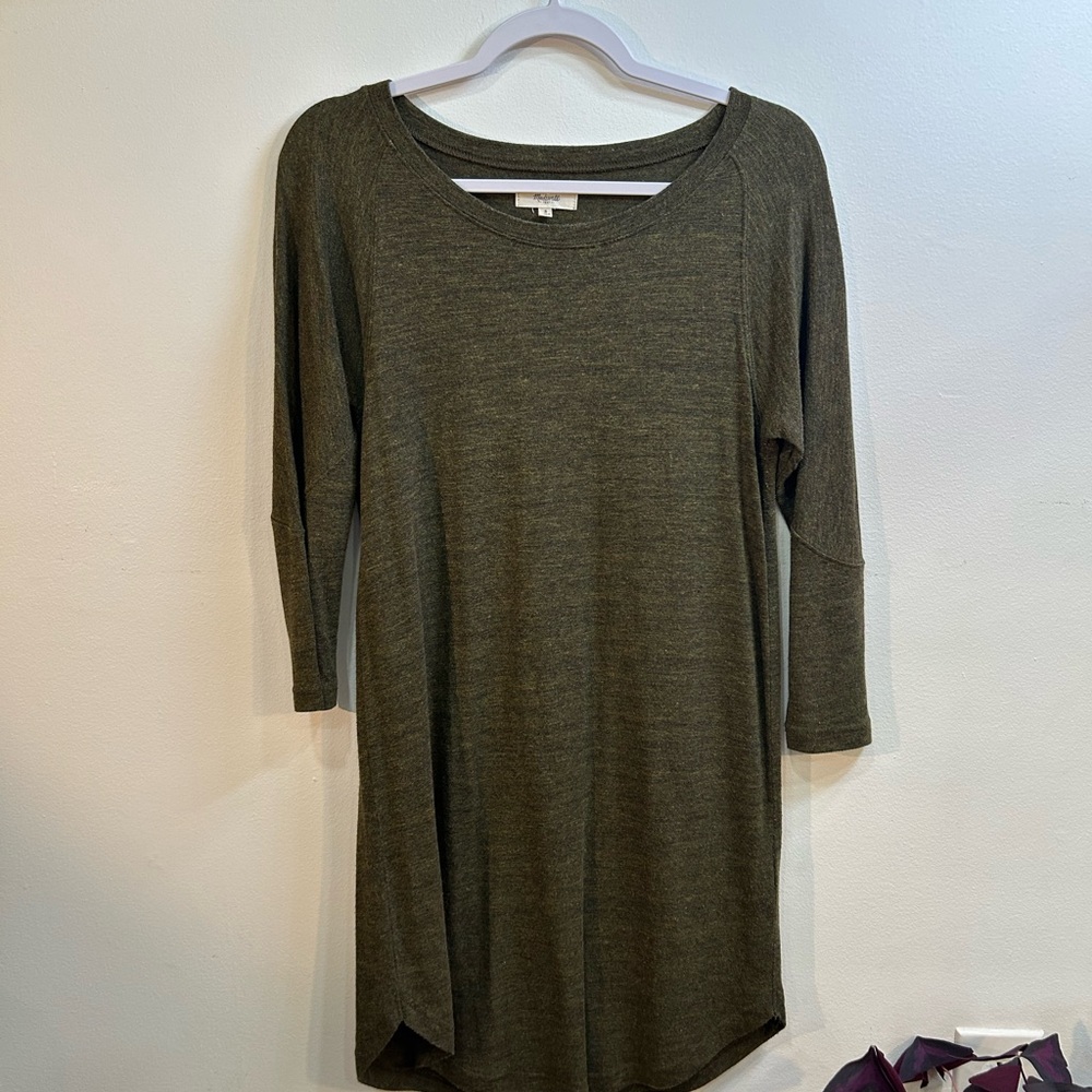 Madewell Olive Long Sleeve Dress